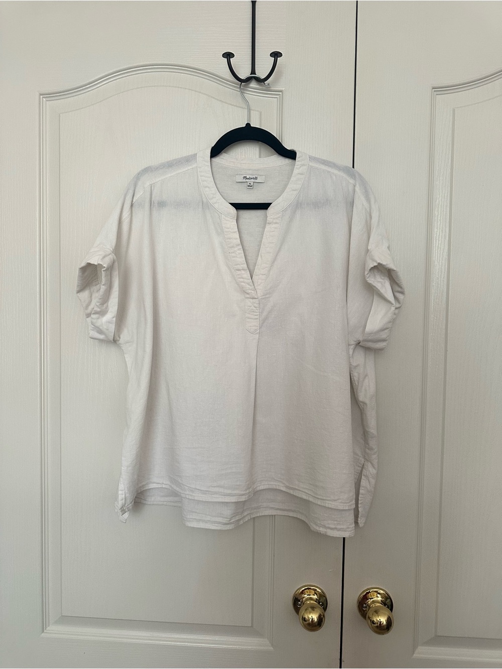 Madewell Cream Linen Short Sleeve